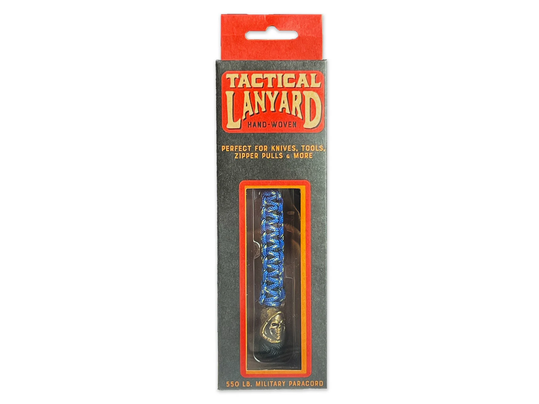 Blue Paracord Lanyard w/ Brass Reaper Bead - Image 3