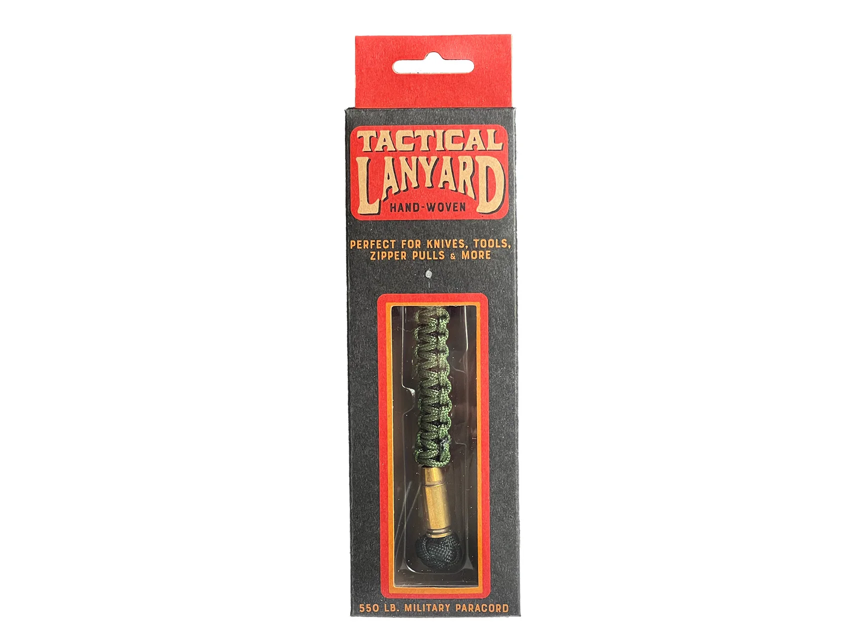 Green Paracord Lanyard w/ Brass Bullet Bead - Image 3
